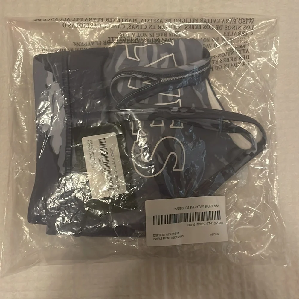 SHE Hardcore Everyday Sports Bra in Purple Stone Tiger Camo Size M - Picture 3 of 4